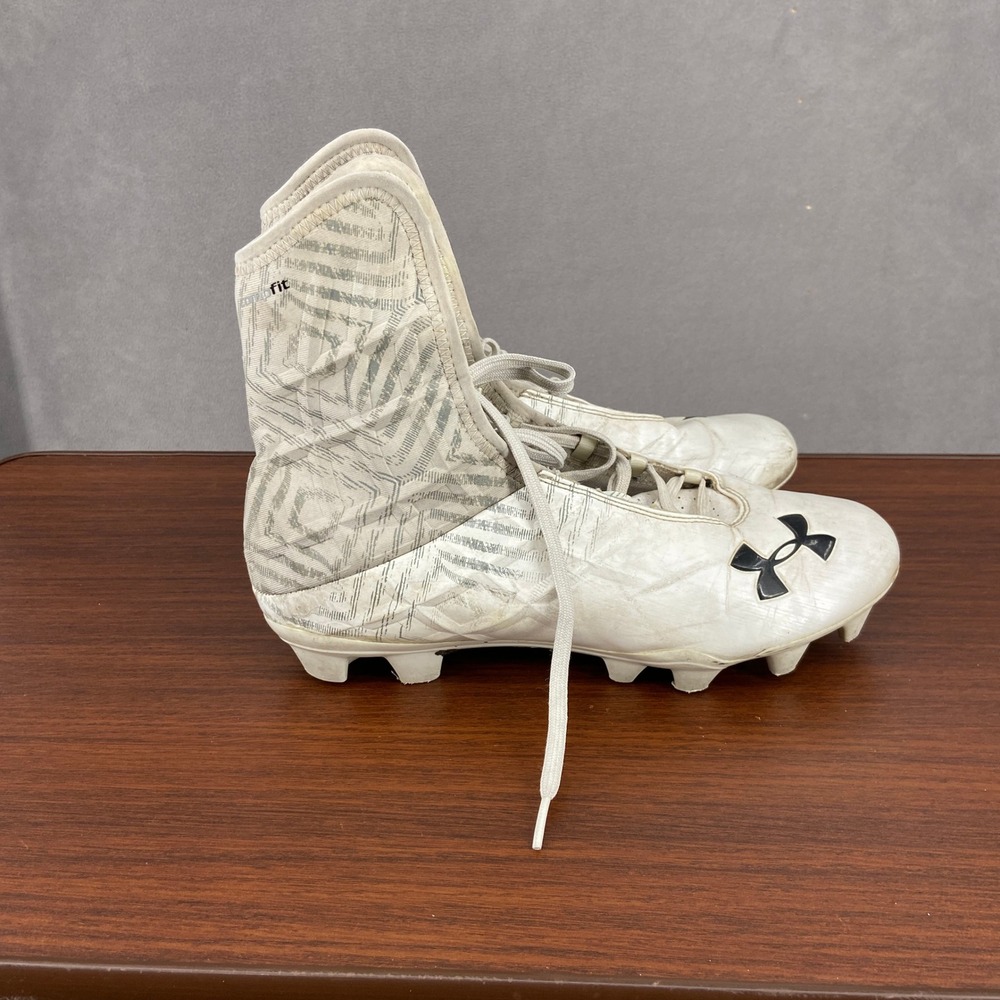 Under Armour Highlight MC Football Cleats White Silver 1235881-100 Mens Size 9